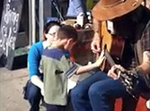 Blind Boy with Autism Runs into a Street Performer - And Something Special Happens