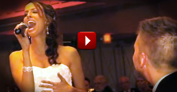 Beautiful Bride Serenades Her New Husband With a Romantic Classic