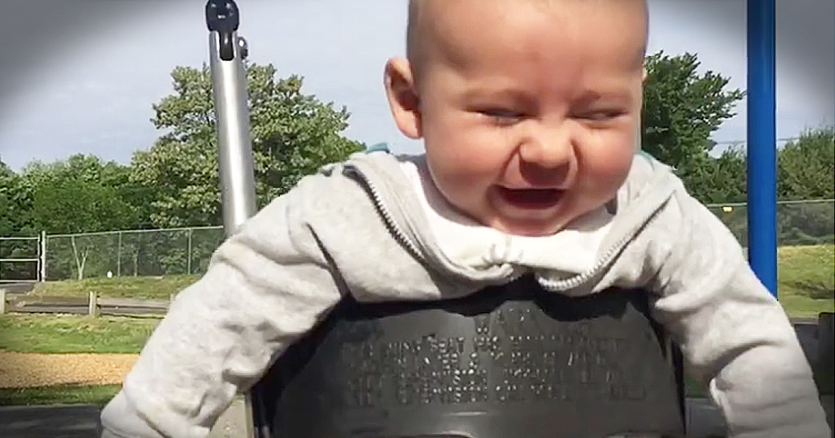 Camera Captures Baby's Pure Joy On The Swing Set 