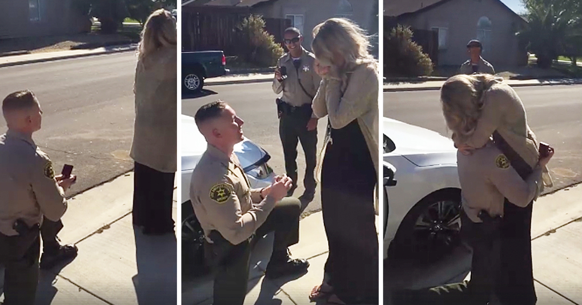 Police Officer Stages Fake Traffic Stop To Propose To His Girlfriend