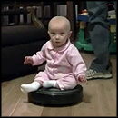 Adorable Baby Loves Riding the Roomba Vacuum