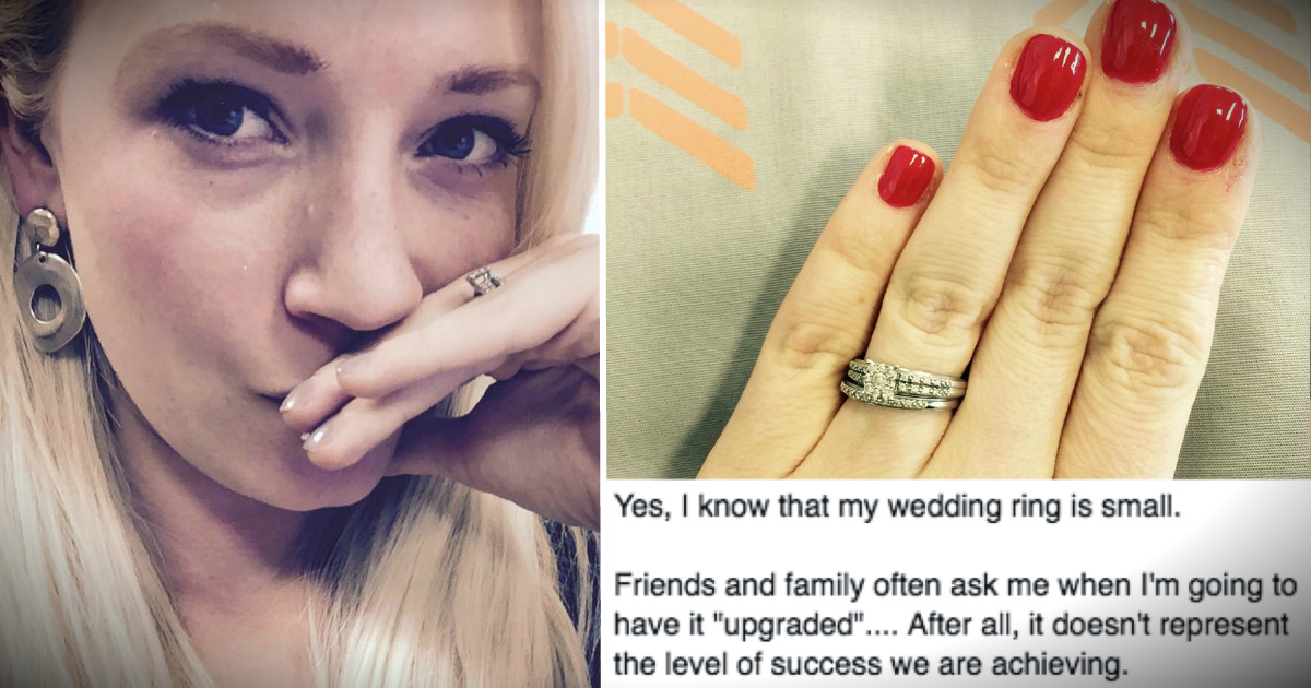 Wife Responds To Those Who Say Her Wedding Ring Is Too Small