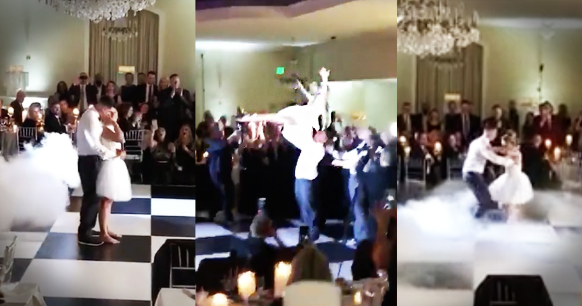 This Couple Just Nailed The 'Dirty Dancing' Leap At Their Wedding