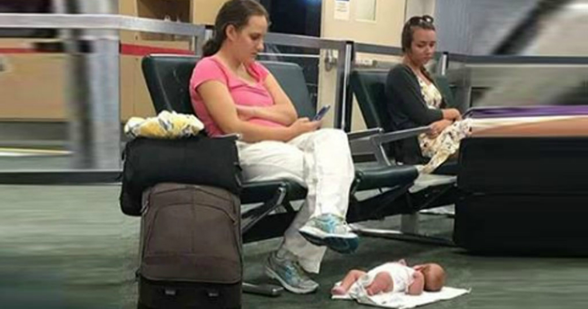 She Laid Her Baby On The Airport Floor, Then The Internet Lashed Out